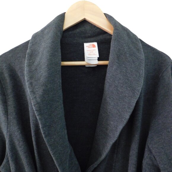 The North Face Womens Wrap Belted Cardigan Gray Waist Tie Size XL - Picture 2 of 7